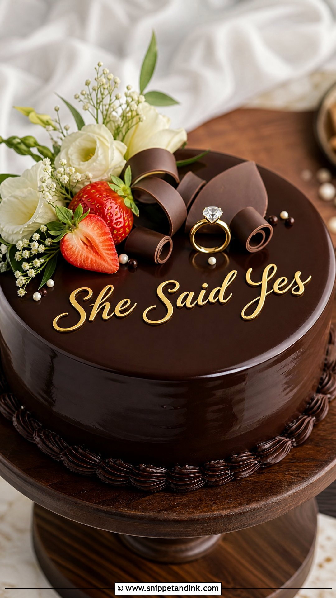 She Said Yes Chocolate Cake - Snippet and Ink - 20 She Said Yes Cake Ideas