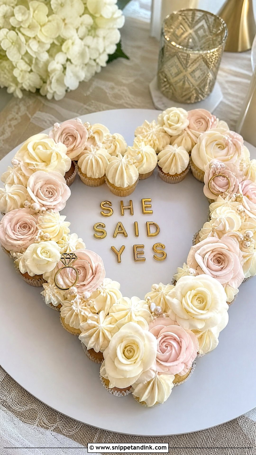 She Said Yes Cupcake Cake - Snippet and Ink - 20 She Said Yes Cake Ideas