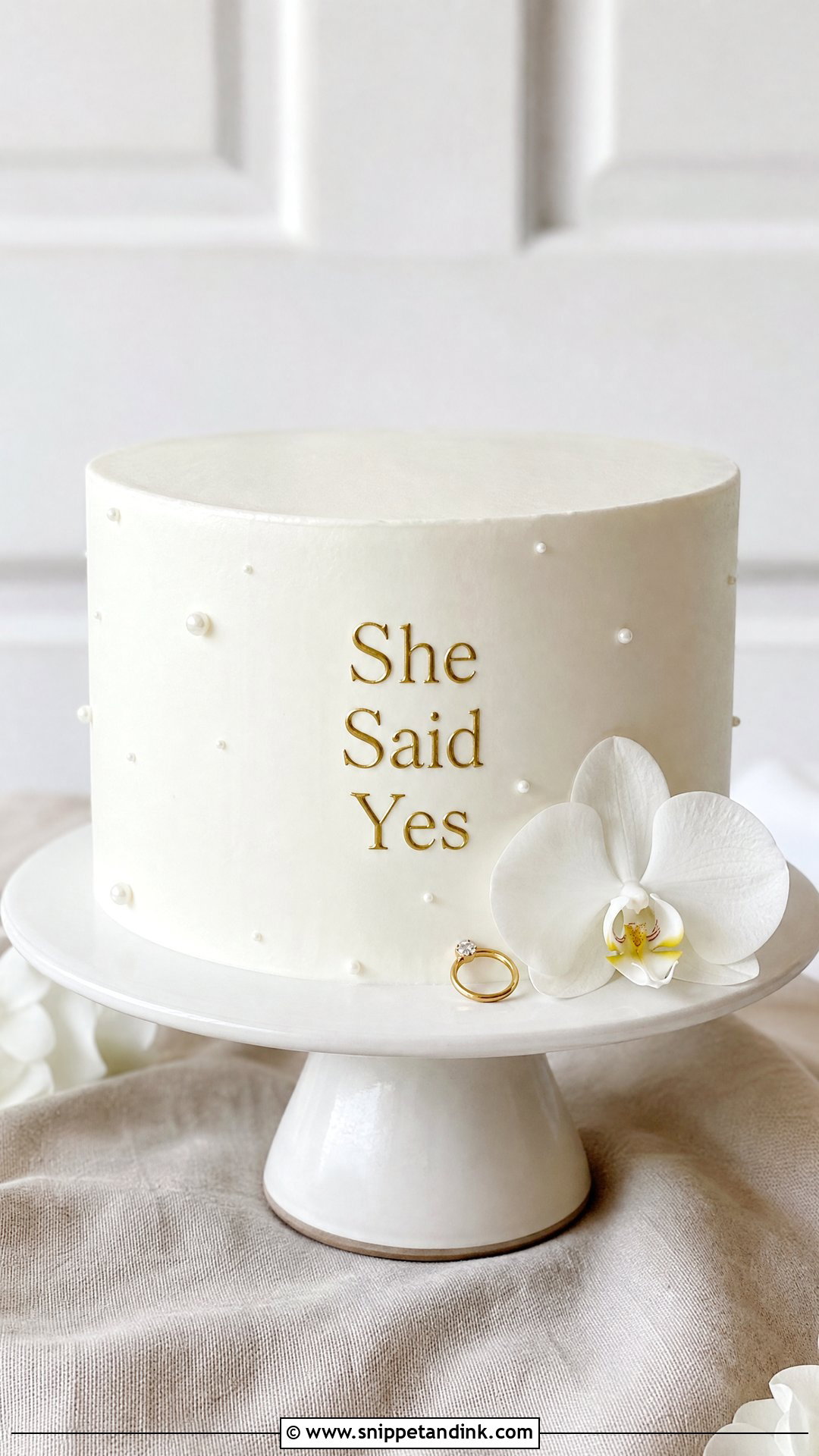 She Said Yes Minimalist Cake - Snippet and Ink - 20 She Said Yes Cake Ideas