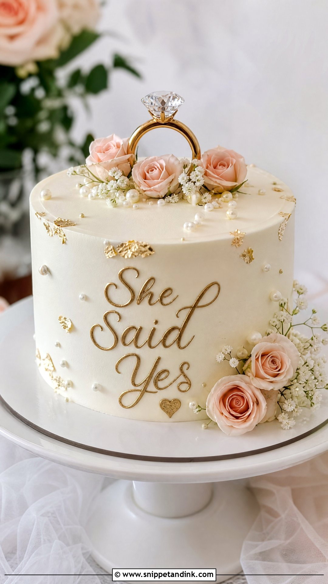 She Said Yes Ring Cake - Snippet and Ink - 20 She Said Yes Cake Ideas