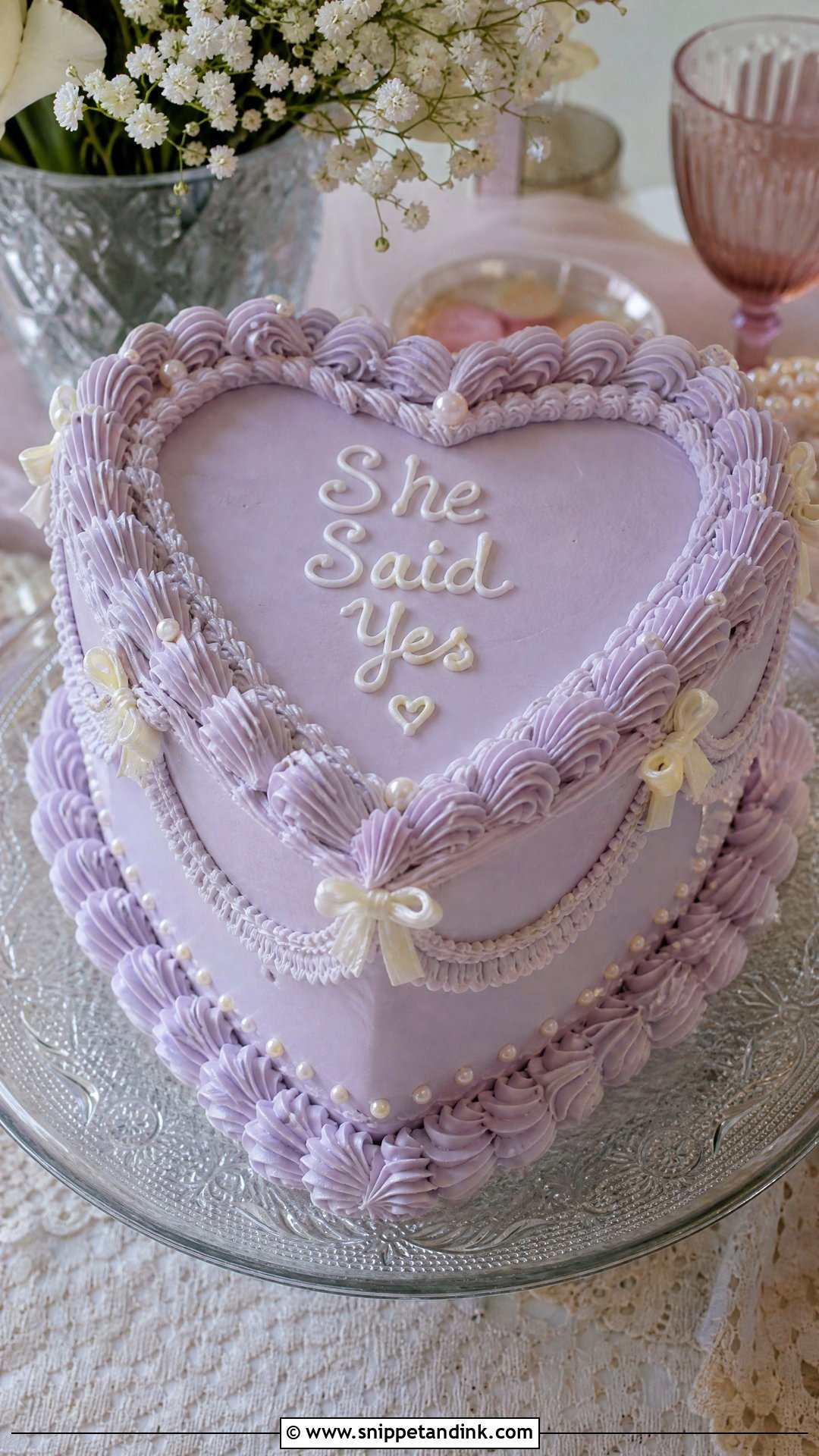 She Said Yes Vintage Cake - Snippet and Ink - 20 She Said Yes Cake Ideas