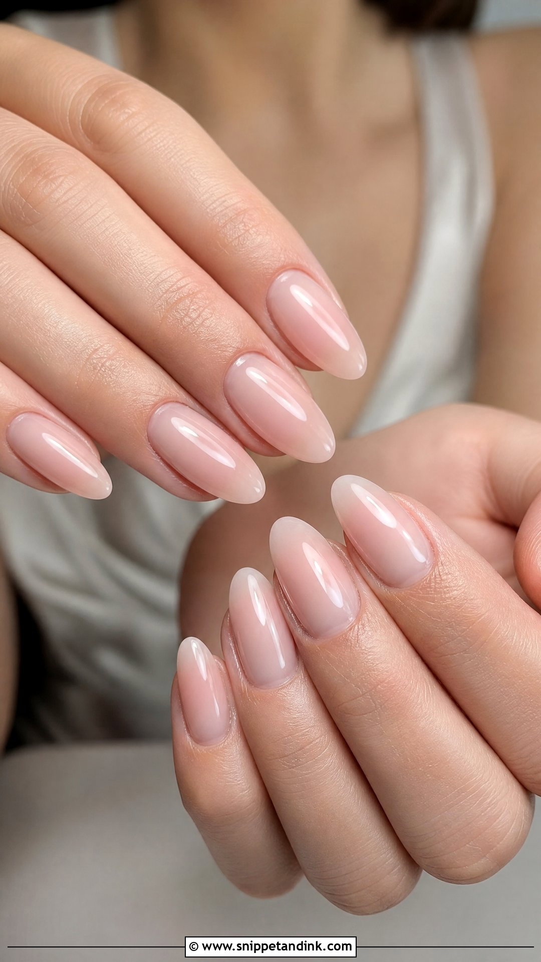 Sheer Almond Bridal Nails - Snippet and Ink - 25 Almond Bridal Nails