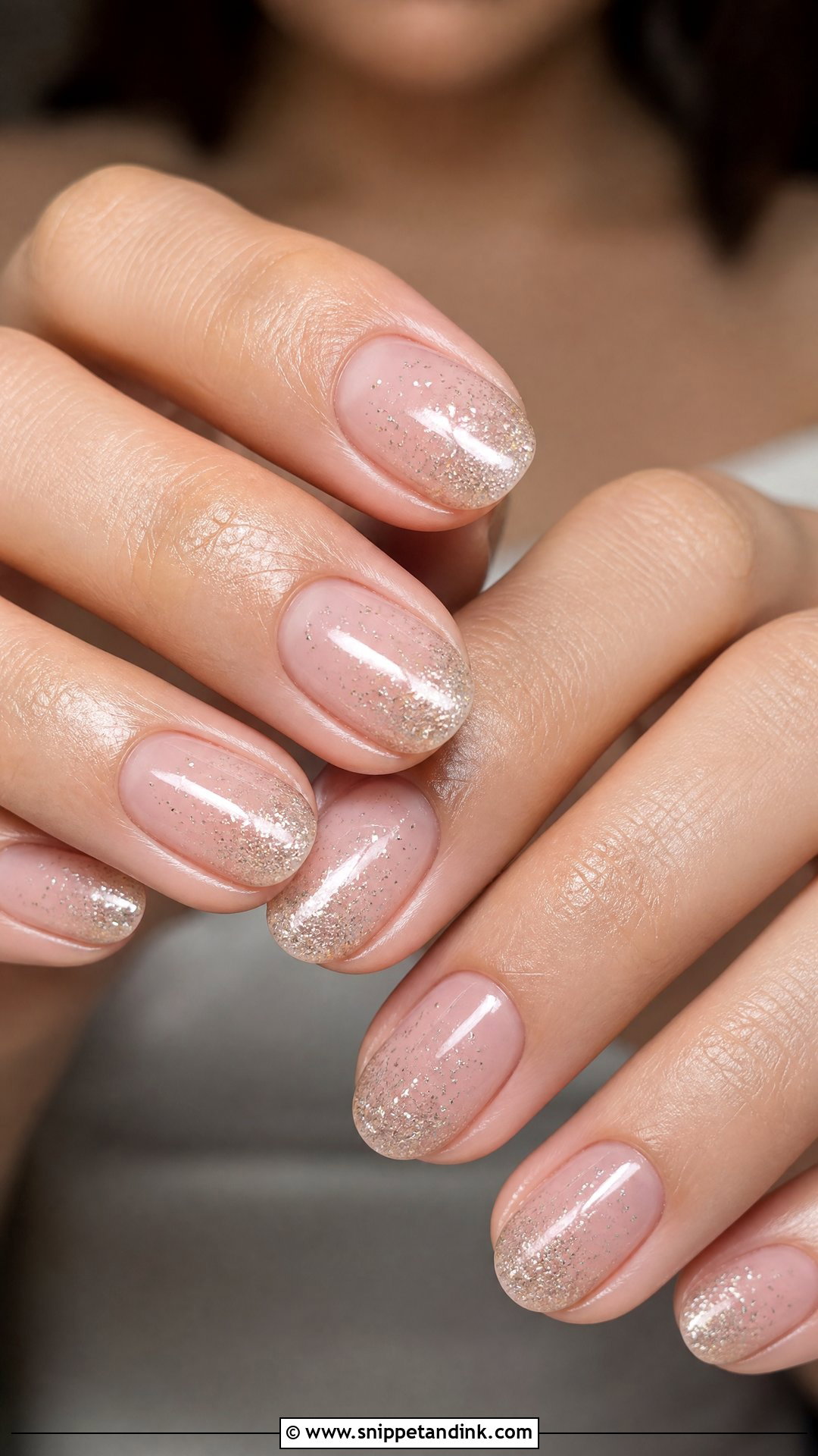 Sheer Glitter Bridesmaid Nails - Snippet and Ink - 25 Bridesmaids Nail Ideas
