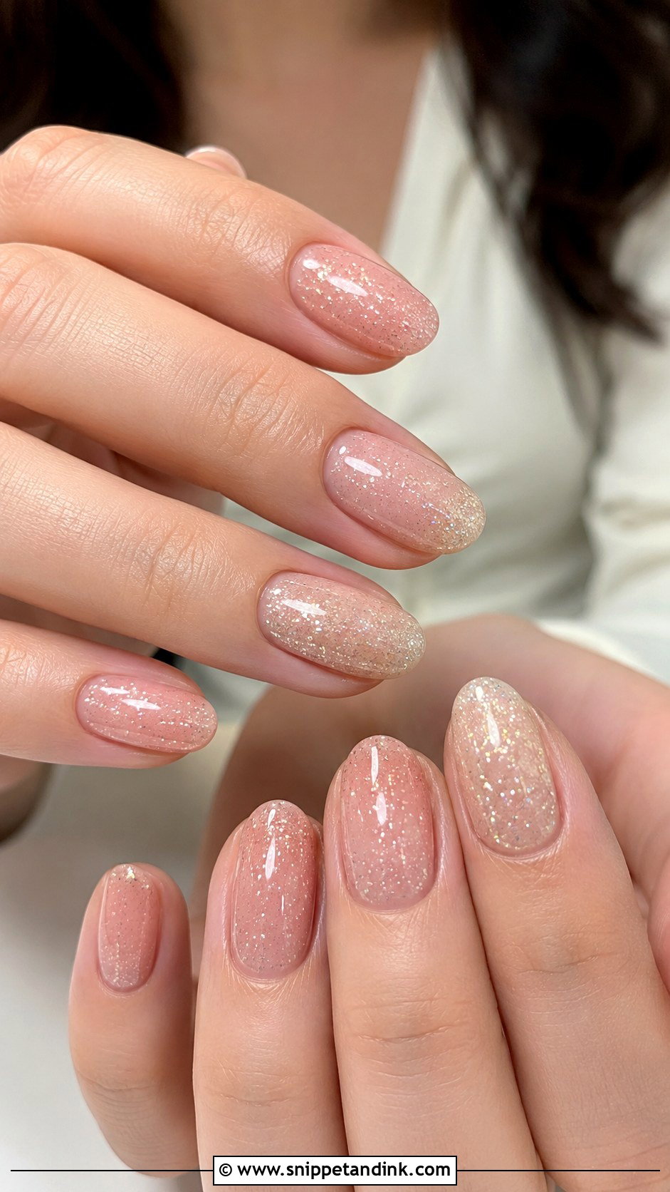Sheer Glitter Honeymoon Nails - Snippet and Ink - 20 Honey Moon Nails