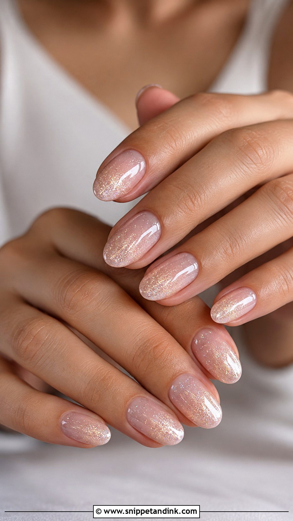 Sheer Glitter Spring Bridal Nails - Snippet and Ink - 20 Spring Bridal Nails