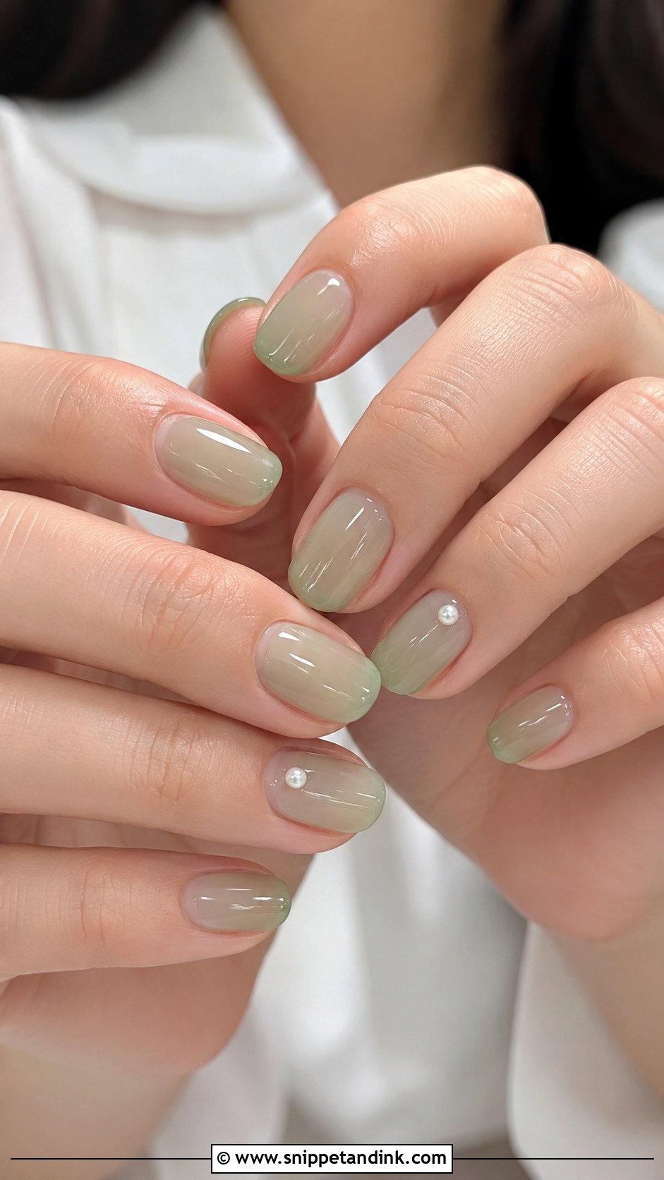 Sheer Green Bridal Nails - Snippet and Ink - 20 Green Bridal Nails