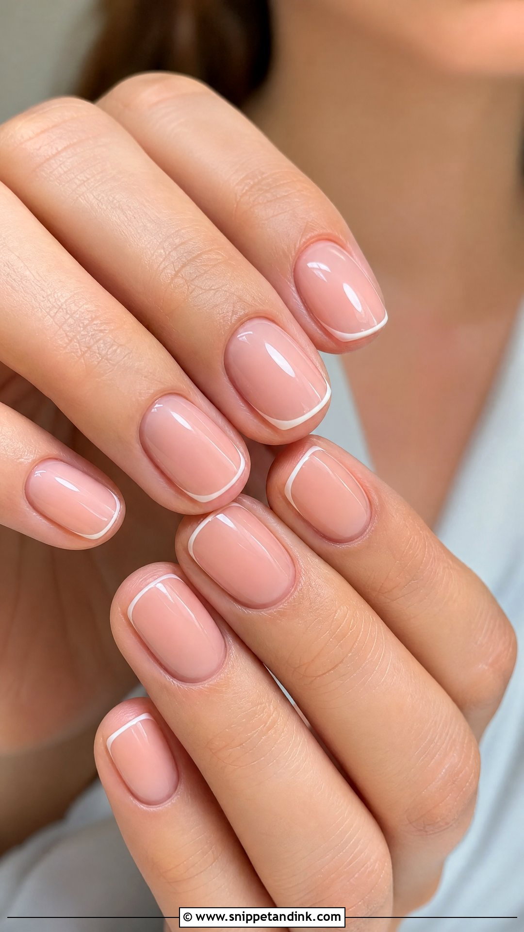 Sheer Nude Nails With Micro French Tips - Snippet and Ink - 20 Nail Inspo for Wedding Guest Ideas