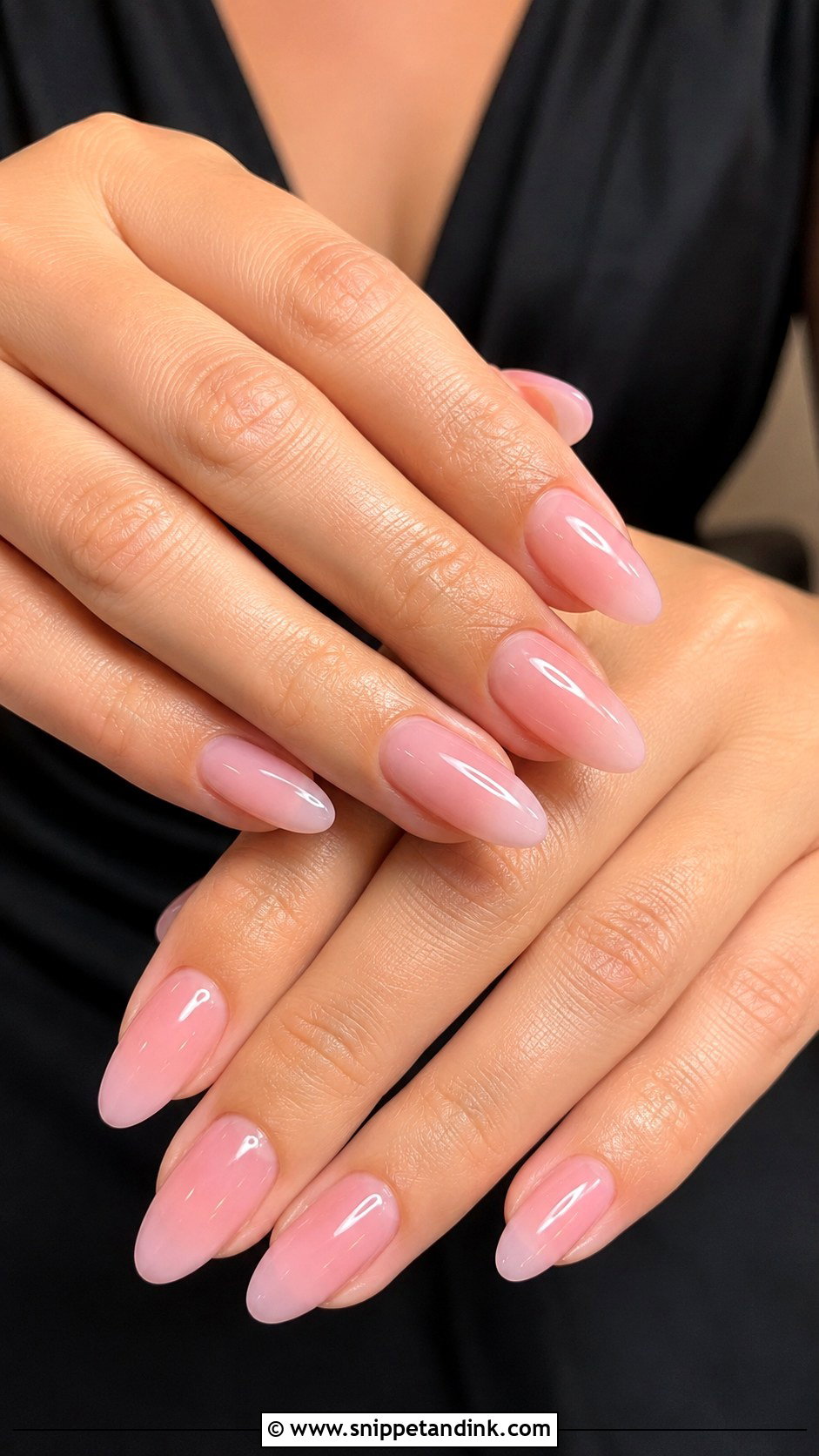 Sheer Pink Almond Wedding Guest Nails - Snippet and Ink - 20 Almond Wedding Guest Nails Ideas