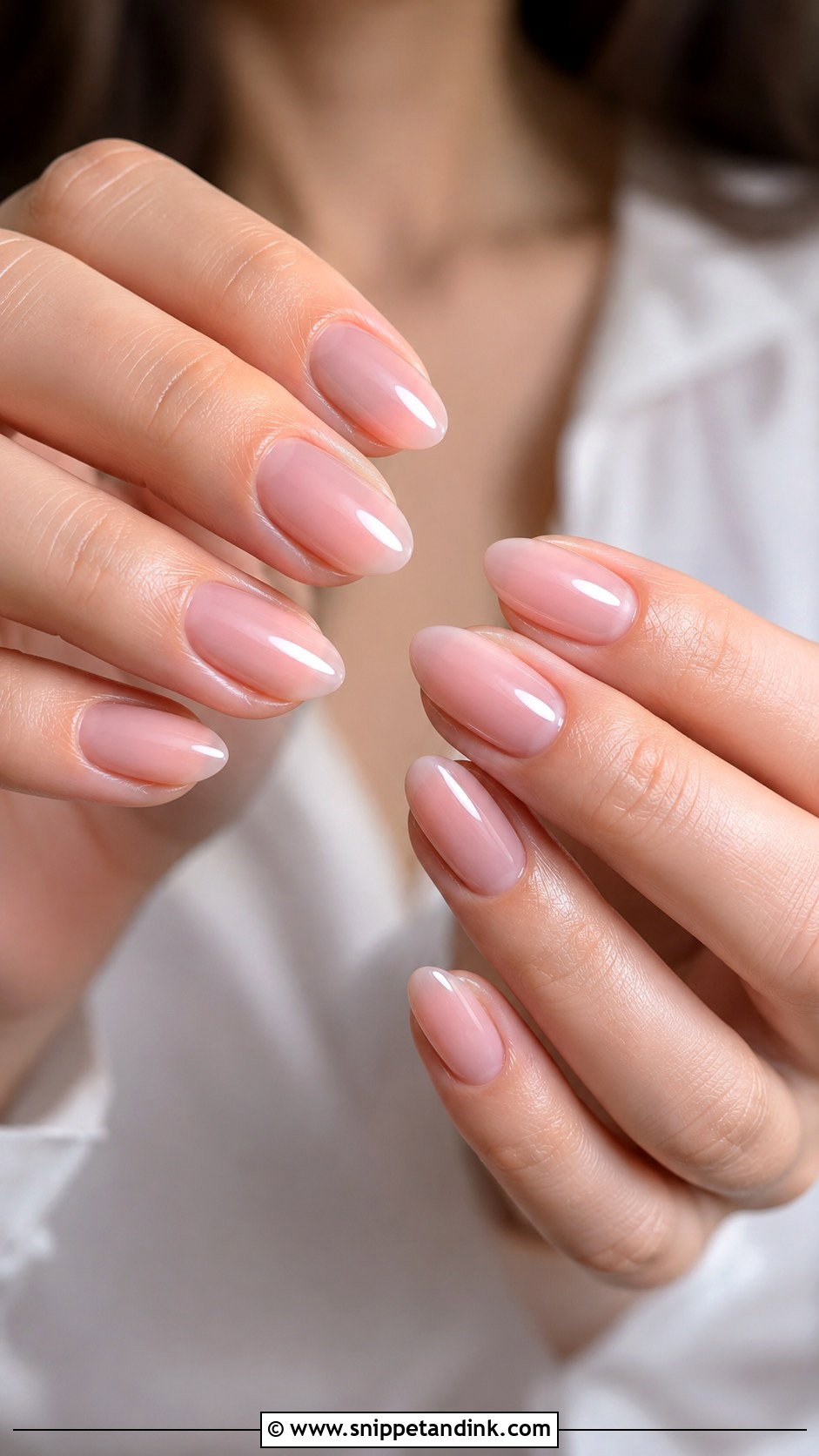Sheer Pink Almond Wedding Nails - Snippet and Ink - 20 Almond Wedding Nail Inspo for Bride Ideas