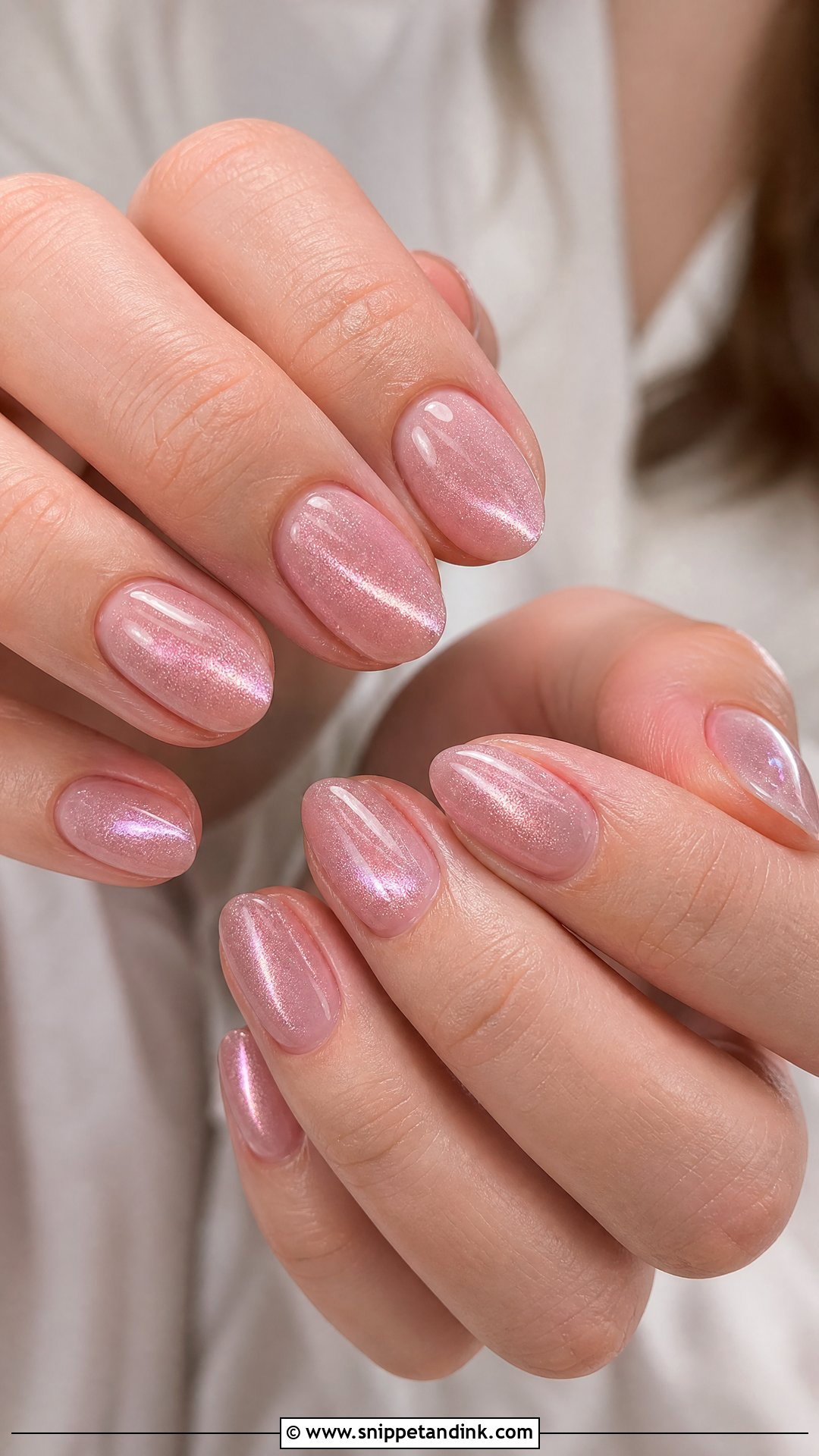 Sheer Pink Cat Eye Bridal Nails - Snippet and Ink - 25 Cat Eye Bridal Nails