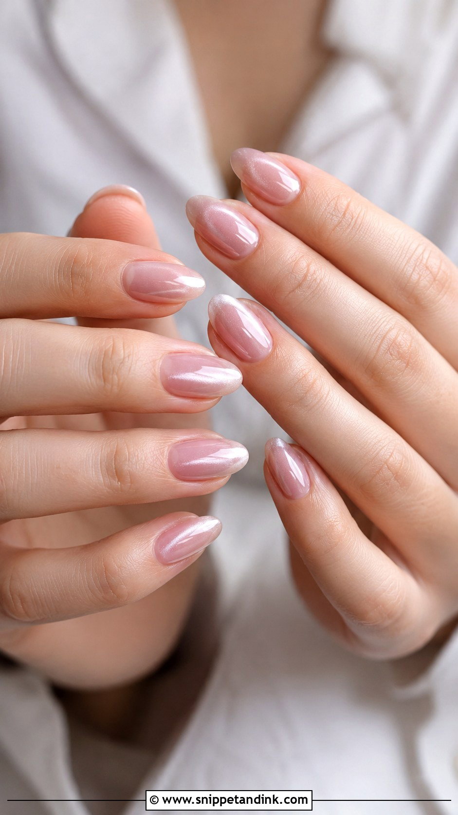 Sheer Pink Cat Eye Bridal Wedding Nails - Snippet and Ink - 20 Cat Eye Bridal Wedding Nails