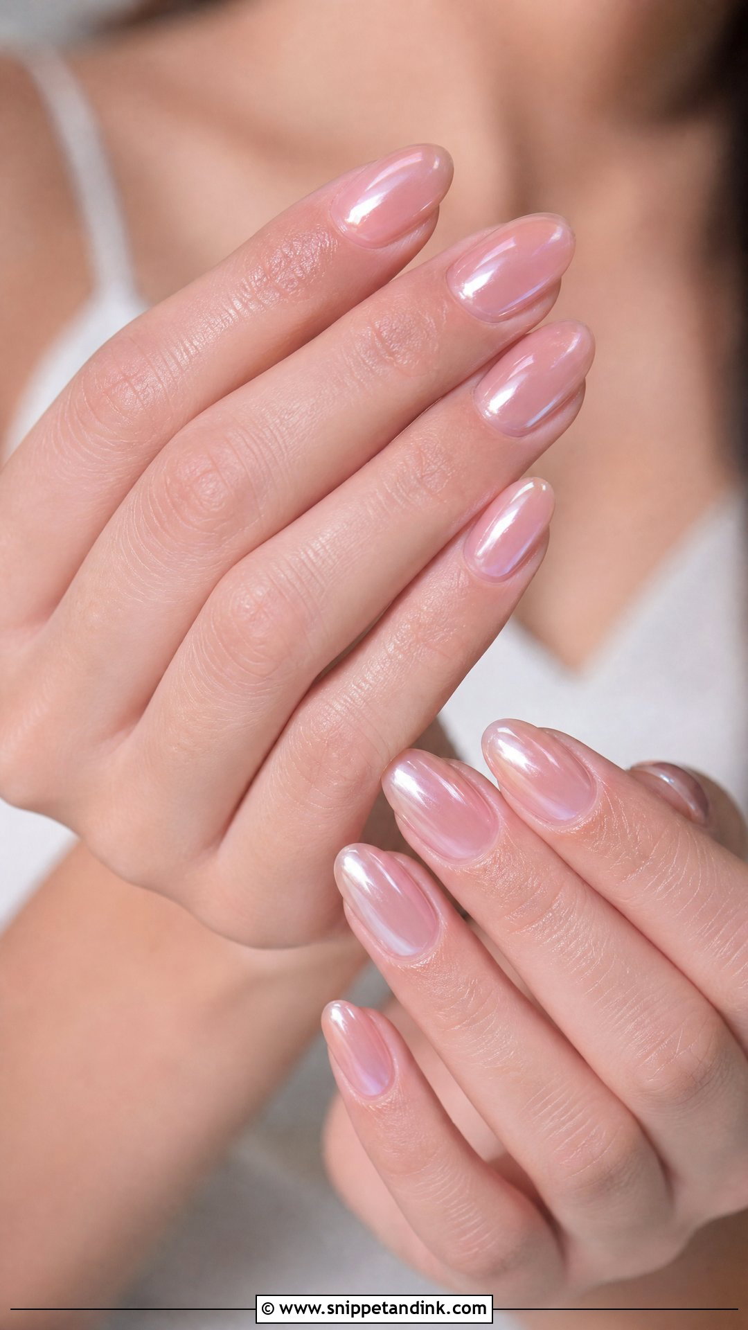 Sheer Pink Chrome Bridesmaid Nails - Snippet and Ink - 25 Bridesmaid Wedding Nails Design