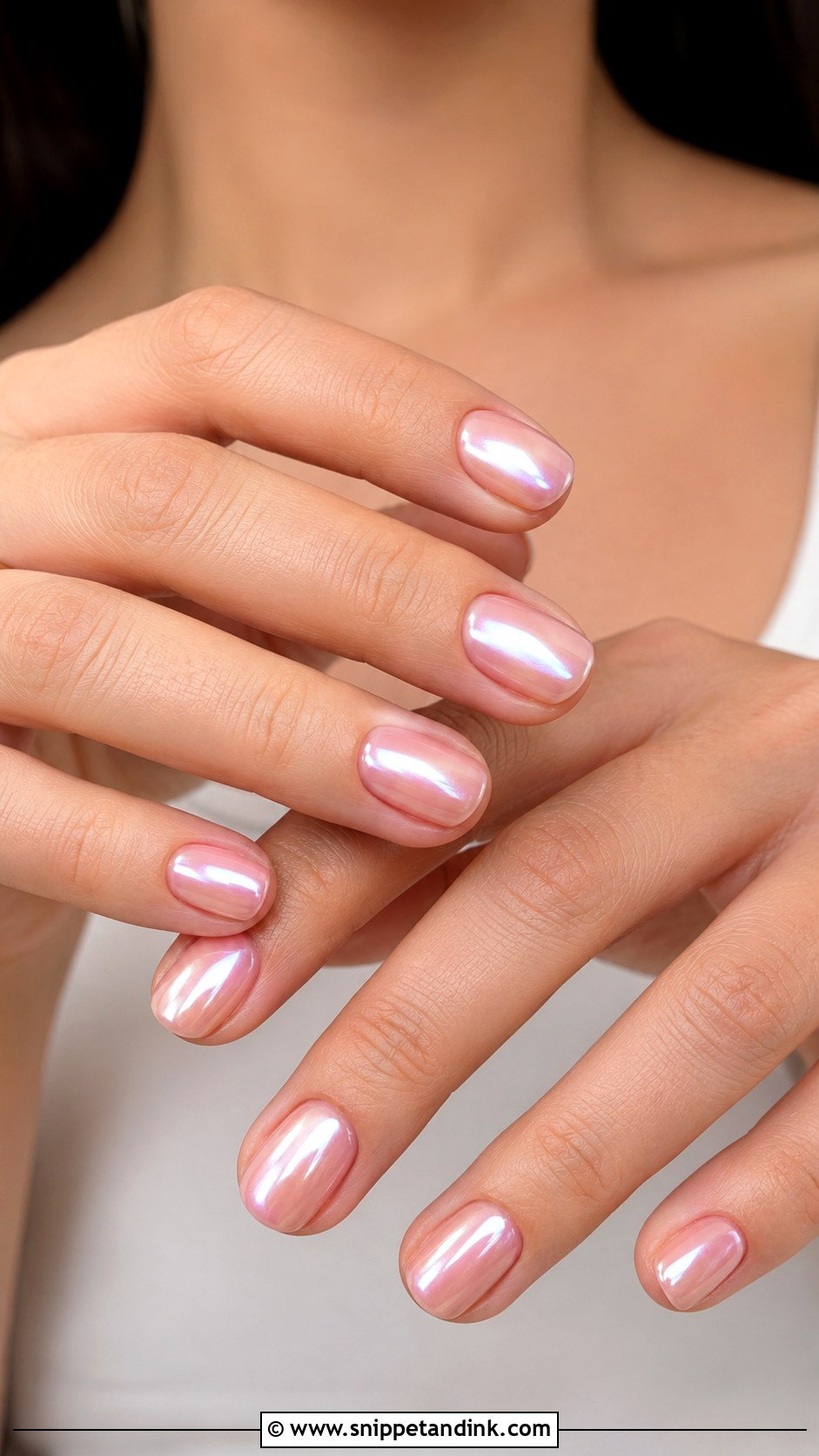 Sheer Pink Chrome Engagement Nails - Snippet and Ink - 30 Nails for Engagement