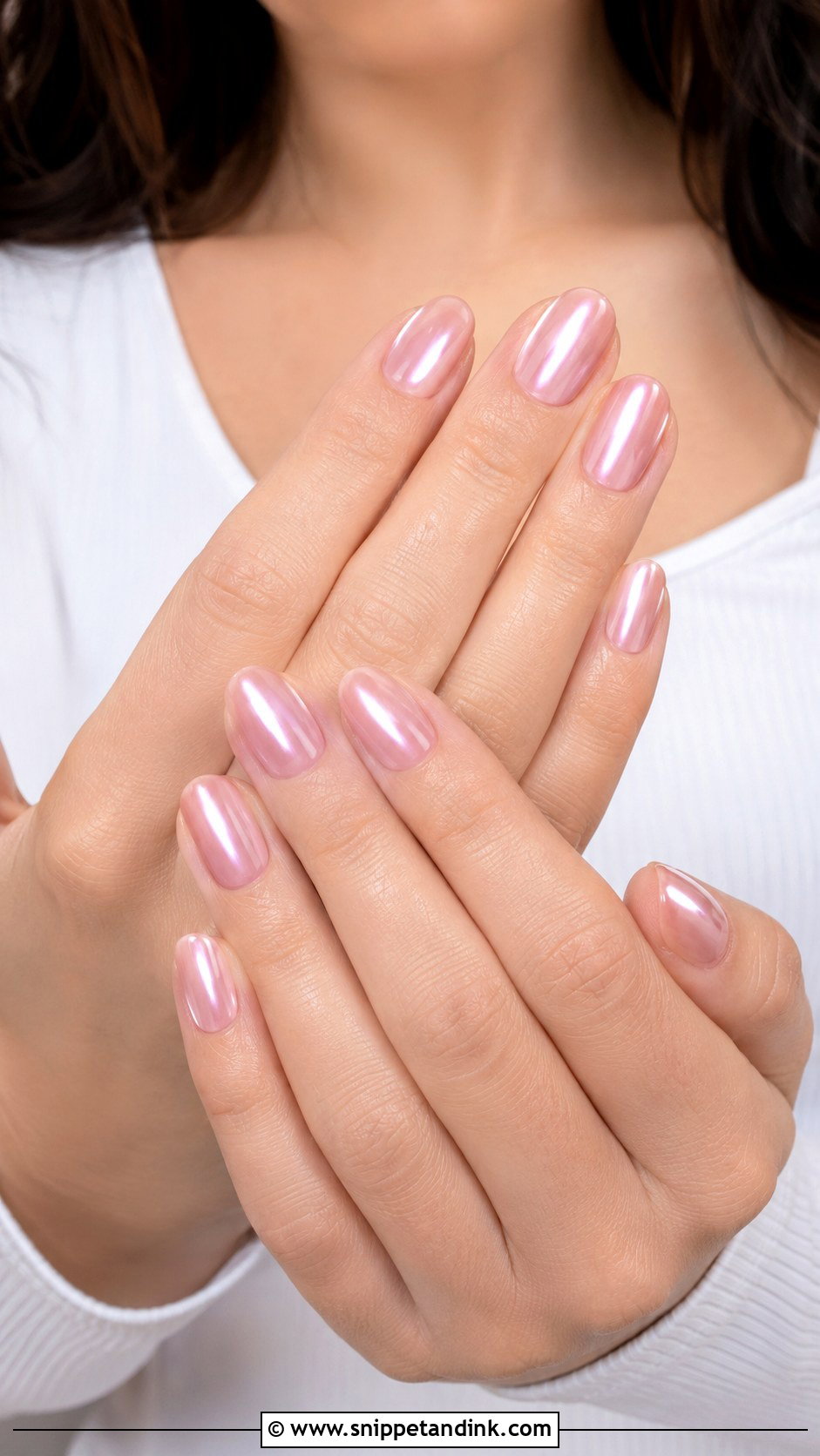 Sheer Pink Chrome Nails - Snippet and Ink - 20 Cute Nails for a Wedding