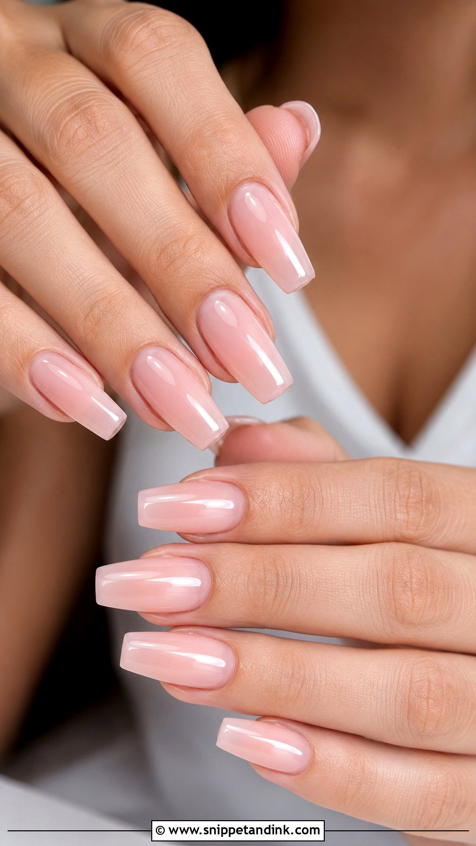 Sheer Pink Coffin Wedding Nails - Snippet and Ink - 20 Coffin Wedding Nails for Bride