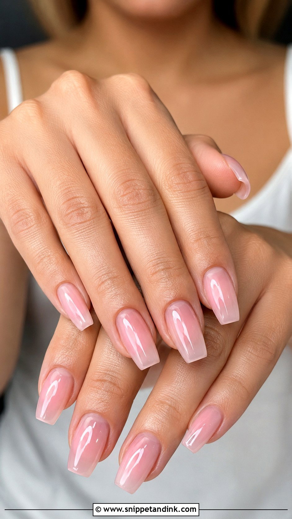 Sheer Pink Coffin Wedding Nails - Snippet and Ink - 20 Coffin Shape Wedding Nails for Bride