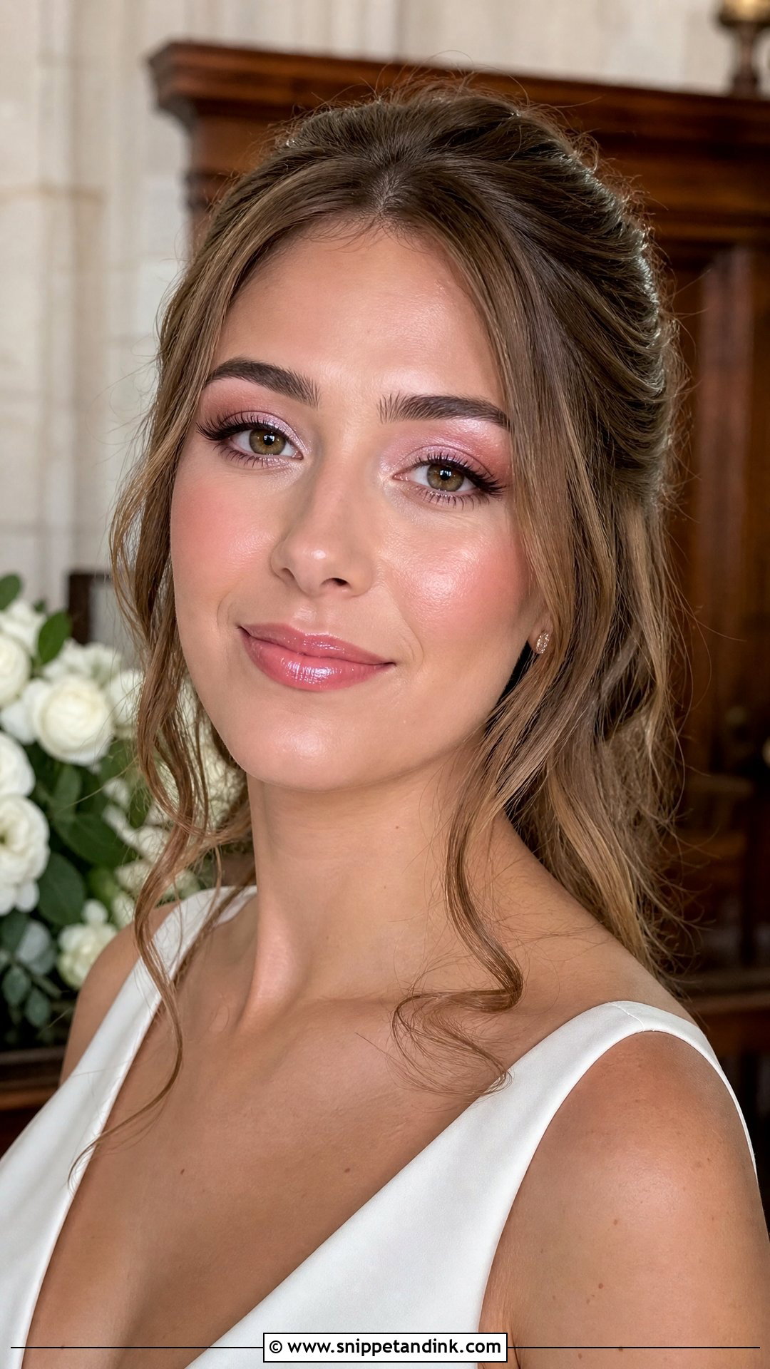 Sheer Pink Gloss Bridal Makeup - Snippet and Ink - 20 Bride Lipstick Ideas