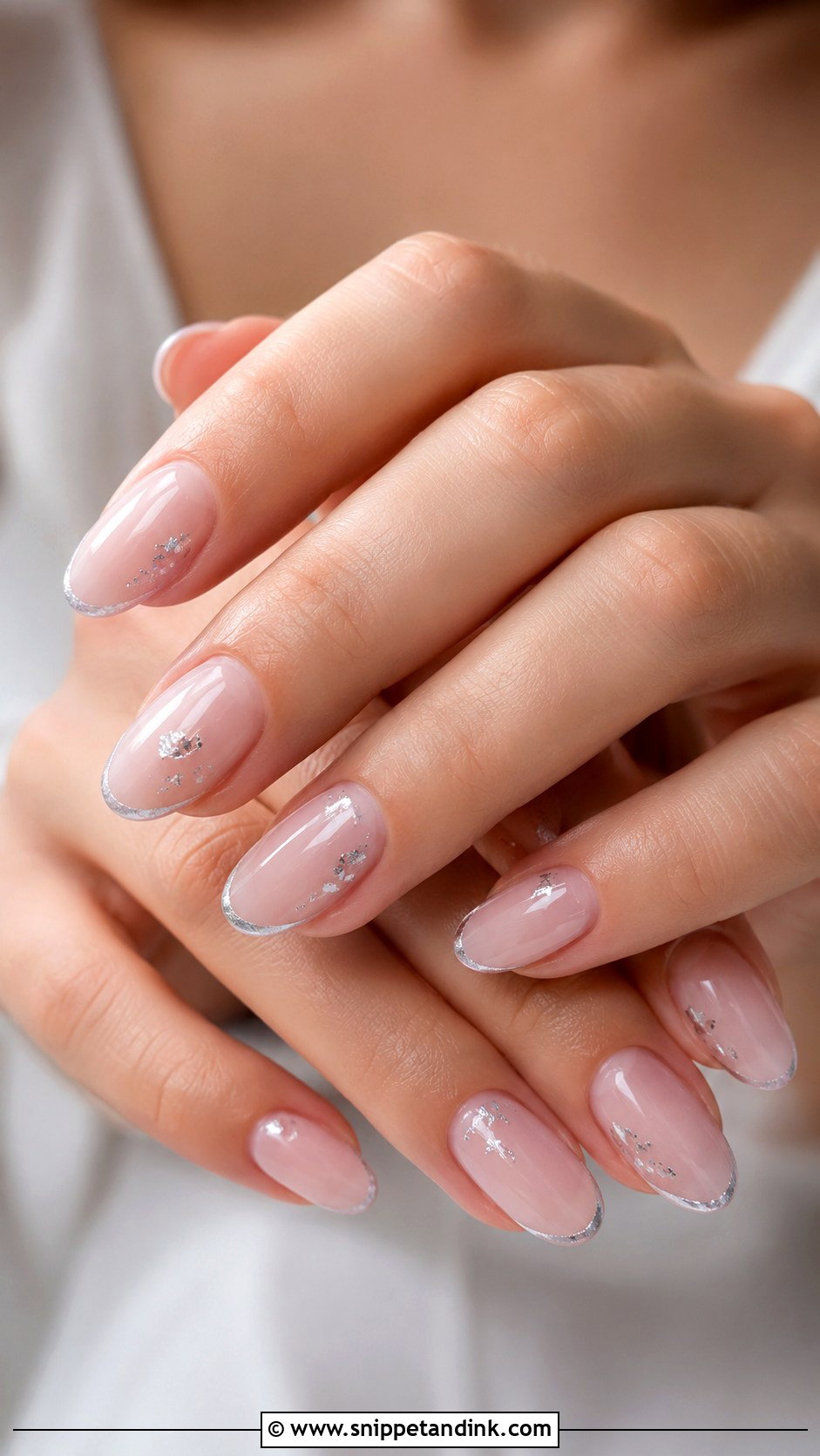 Sheer Pink Oval Wedding Nails - Snippet and Ink - 20 Oval Wedding Nails