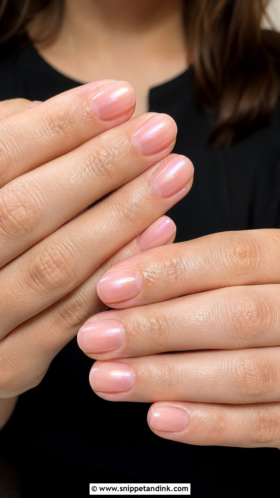 Sheer Pink Pearl Fall Wedding Guest Nails - Snippet and Ink - 20 Fall Wedding Guest Nails