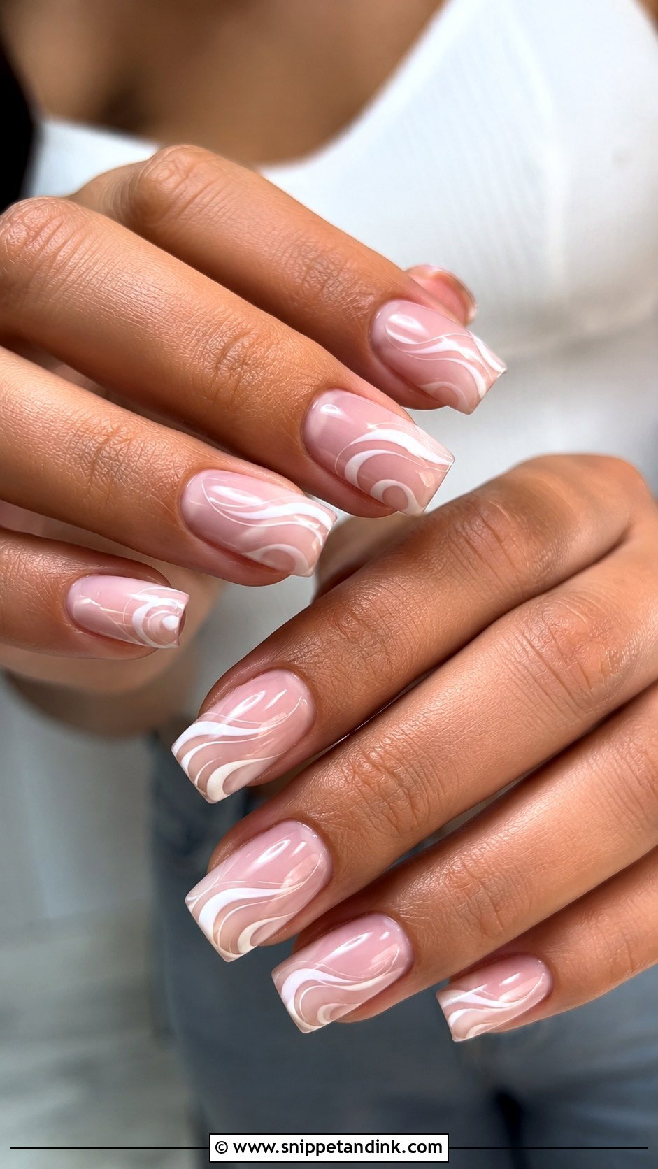 Sheer Pink Square Wedding Nails - Snippet and Ink - 30 Wedding Nails Square