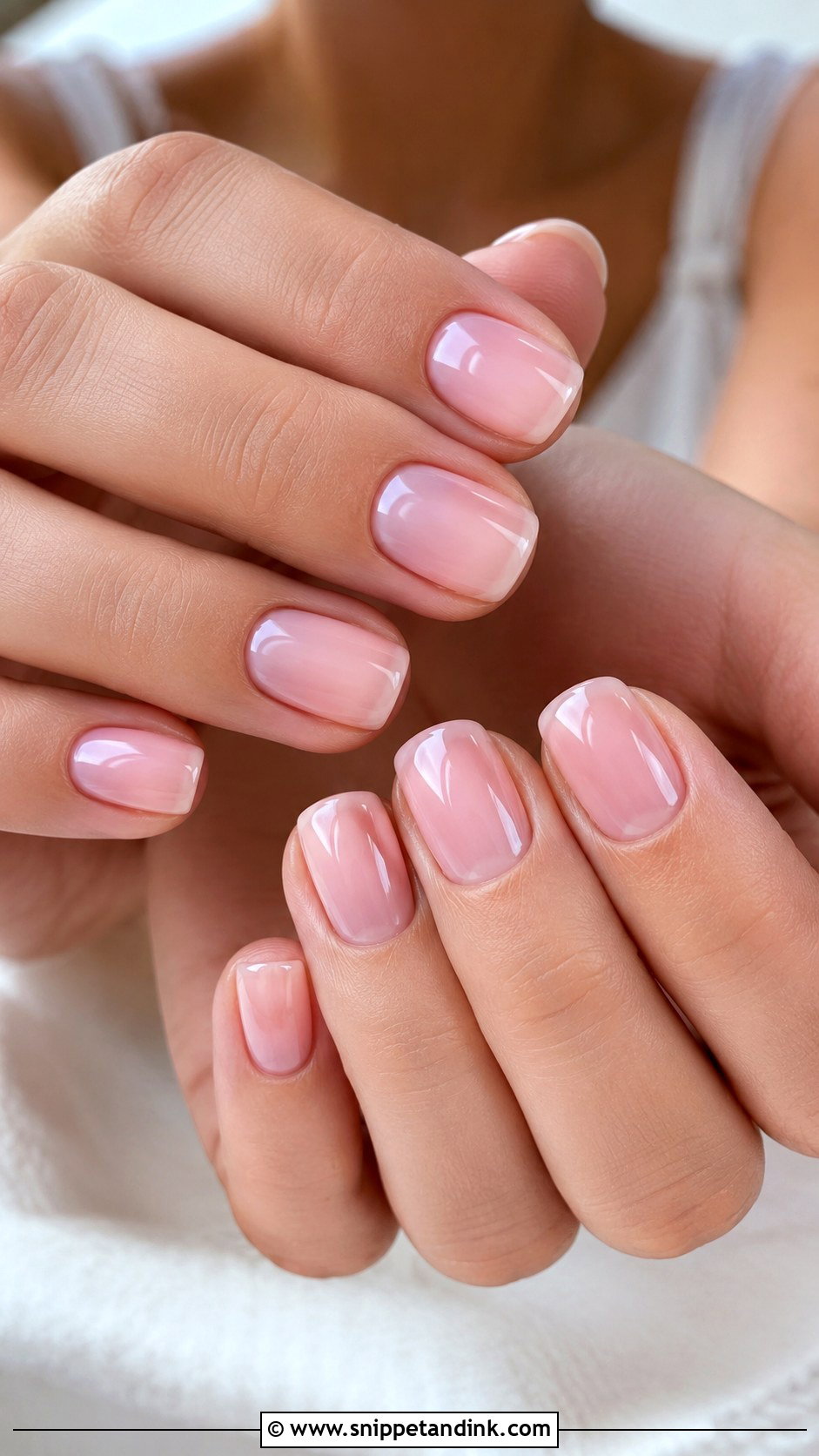 Sheer Pink Squoval Wedding Nails - Snippet and Ink - 20 Squoval Wedding Nails