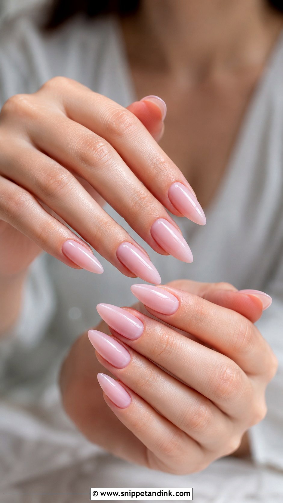 Sheer Pink Stiletto Wedding Nails - Snippet and Ink - 20 Stiletto Wedding Nails