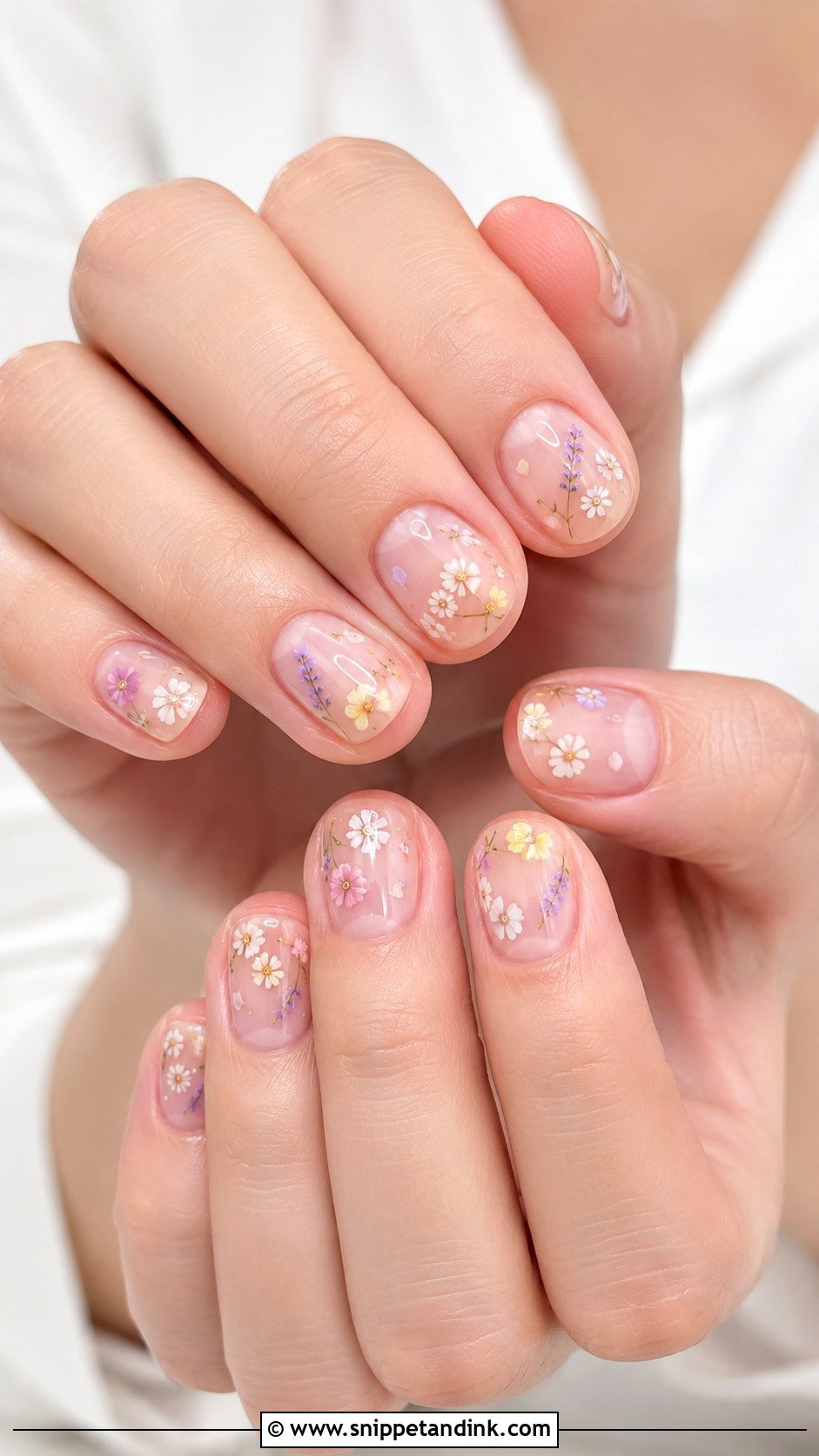 Sheer Pink Wedding Nails - Snippet and Ink - 20 Garden Wedding Nails