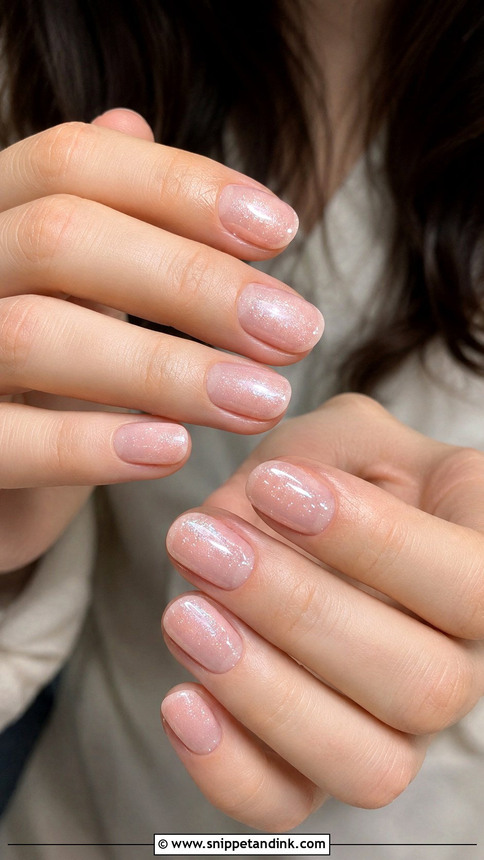 Sheer Shimmer Bridesmaid Nails - Snippet and Ink - 20 Bridesmaid Wedding Nails