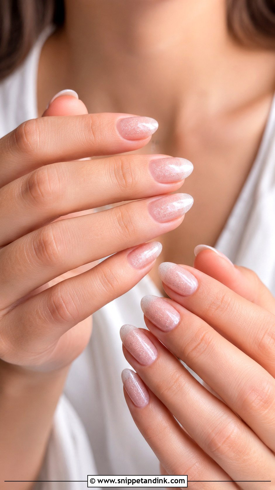 Sheer Shimmer Wedding Nails - Snippet and Ink - 20 Subtle Wedding Nails