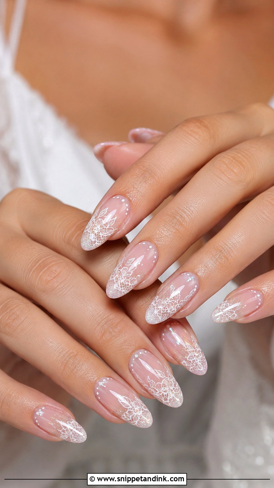 Sheer Sparkle Bridal Nails - Snippet and Ink - 20 Sparkle Bridal Wedding Nails for Bride