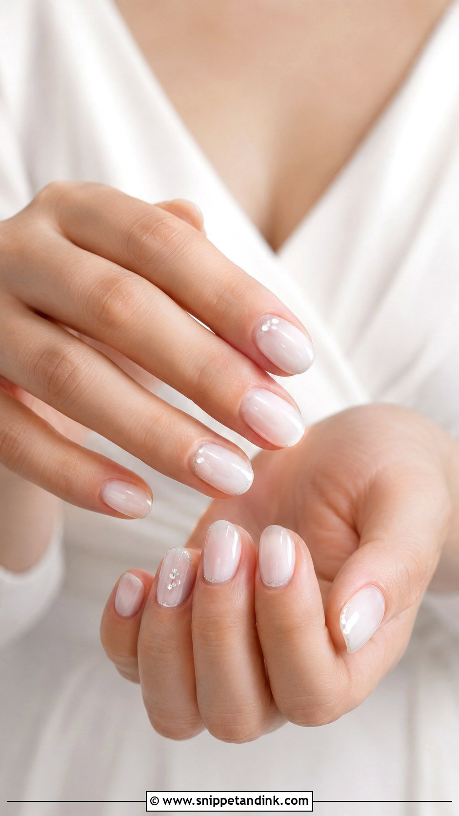 Sheer White Bridal Nails - Snippet and Ink - 30 Elegant Bridal Nails Wedding