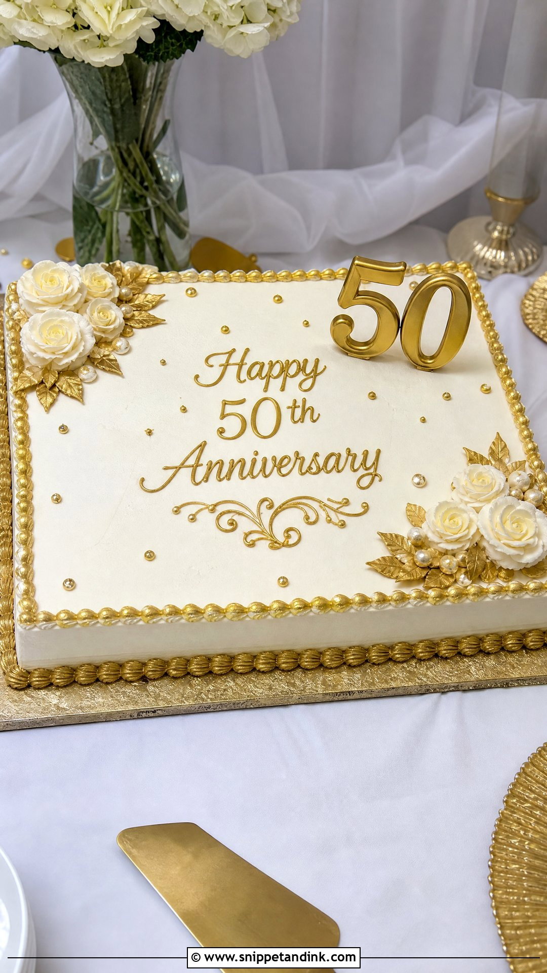 Sheet Cake For 50th Anniversary - Snippet and Ink - 30 50th Anniversary Cakes