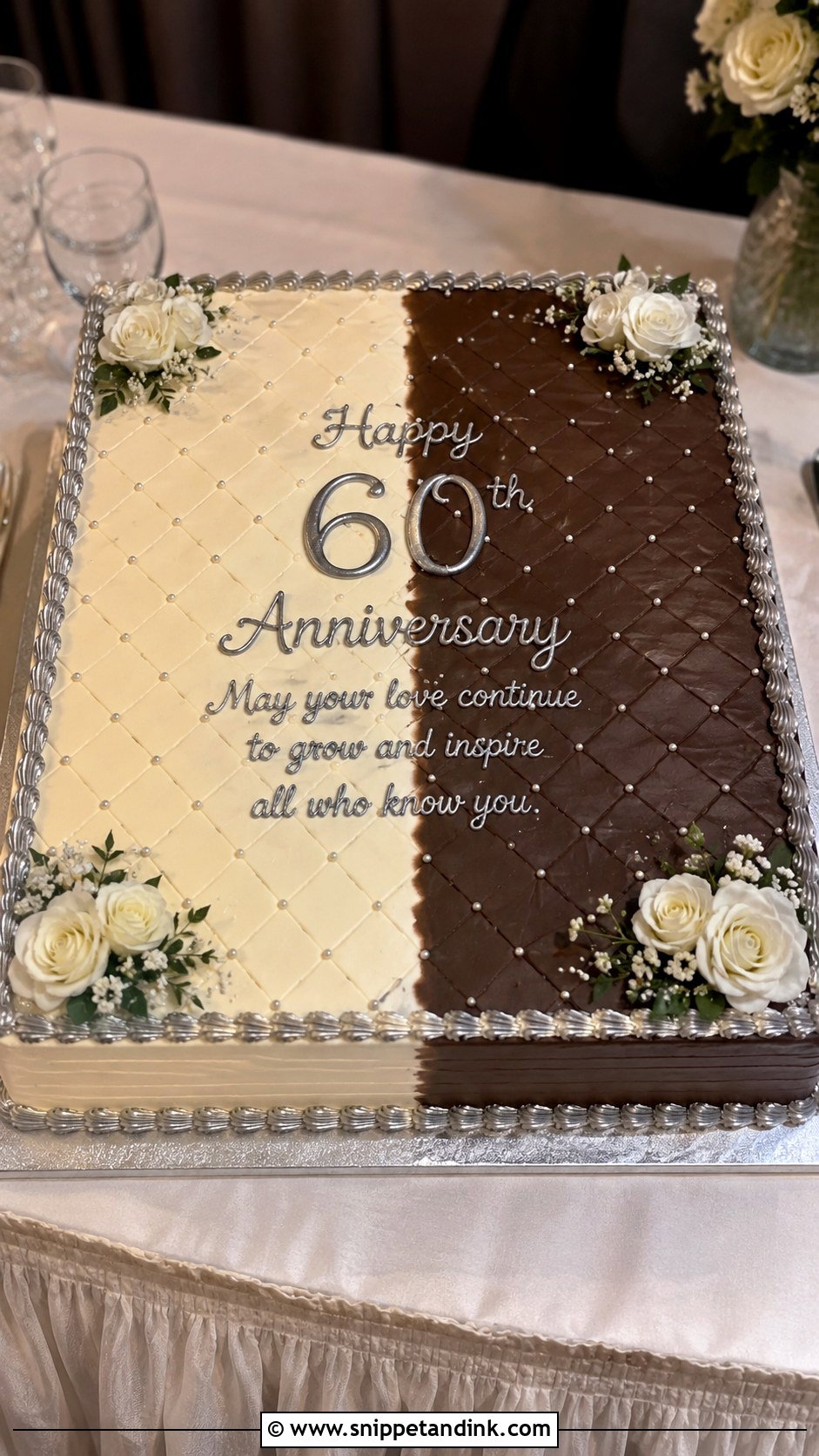 Sheet Cake For 60th Anniversary - Snippet and Ink - 20 60th Wedding Anniversary Cake Ideas