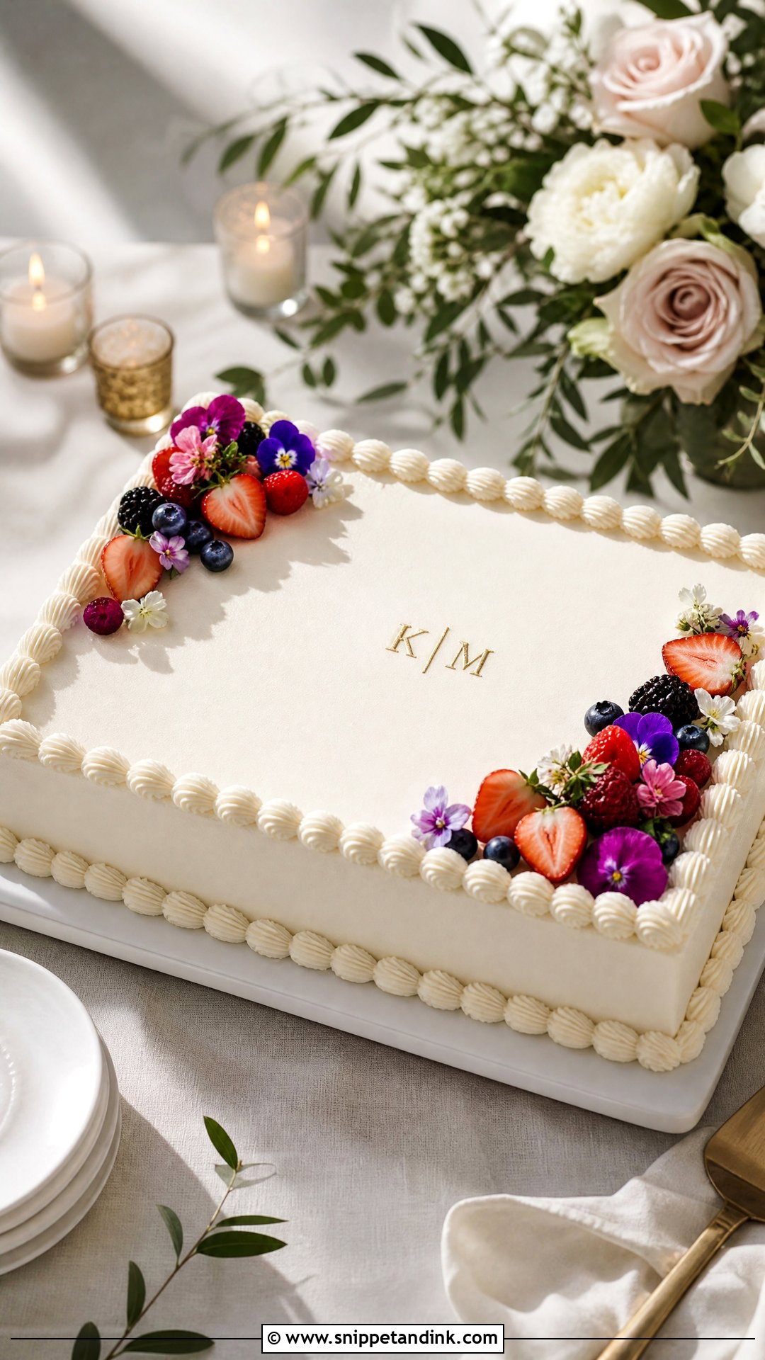 Sheet Cake Wedding Cake - Snippet and Ink - 30 Simple Wedding Cake Ideas
