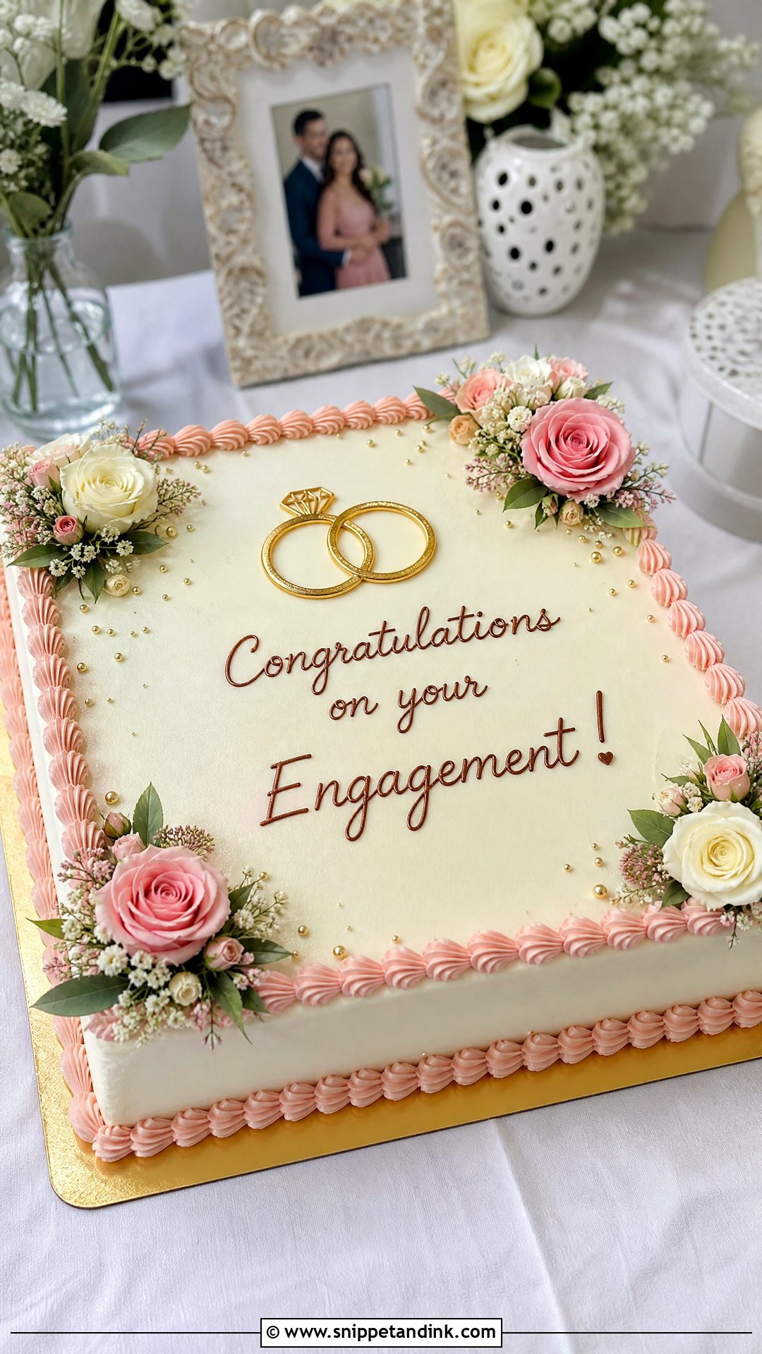 Sheet Engagement Cake - Snippet and Ink - 25 Engaged Cake Ideas