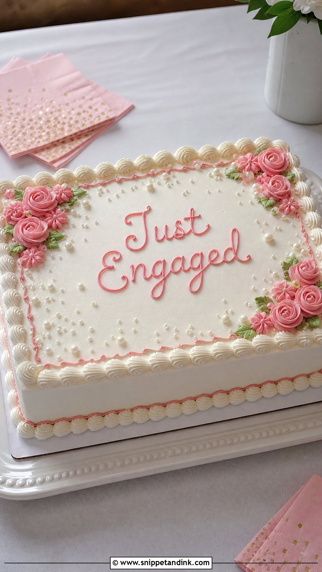 Sheet Engagement Cake - Snippet and Ink - 30 Engagement Cakes