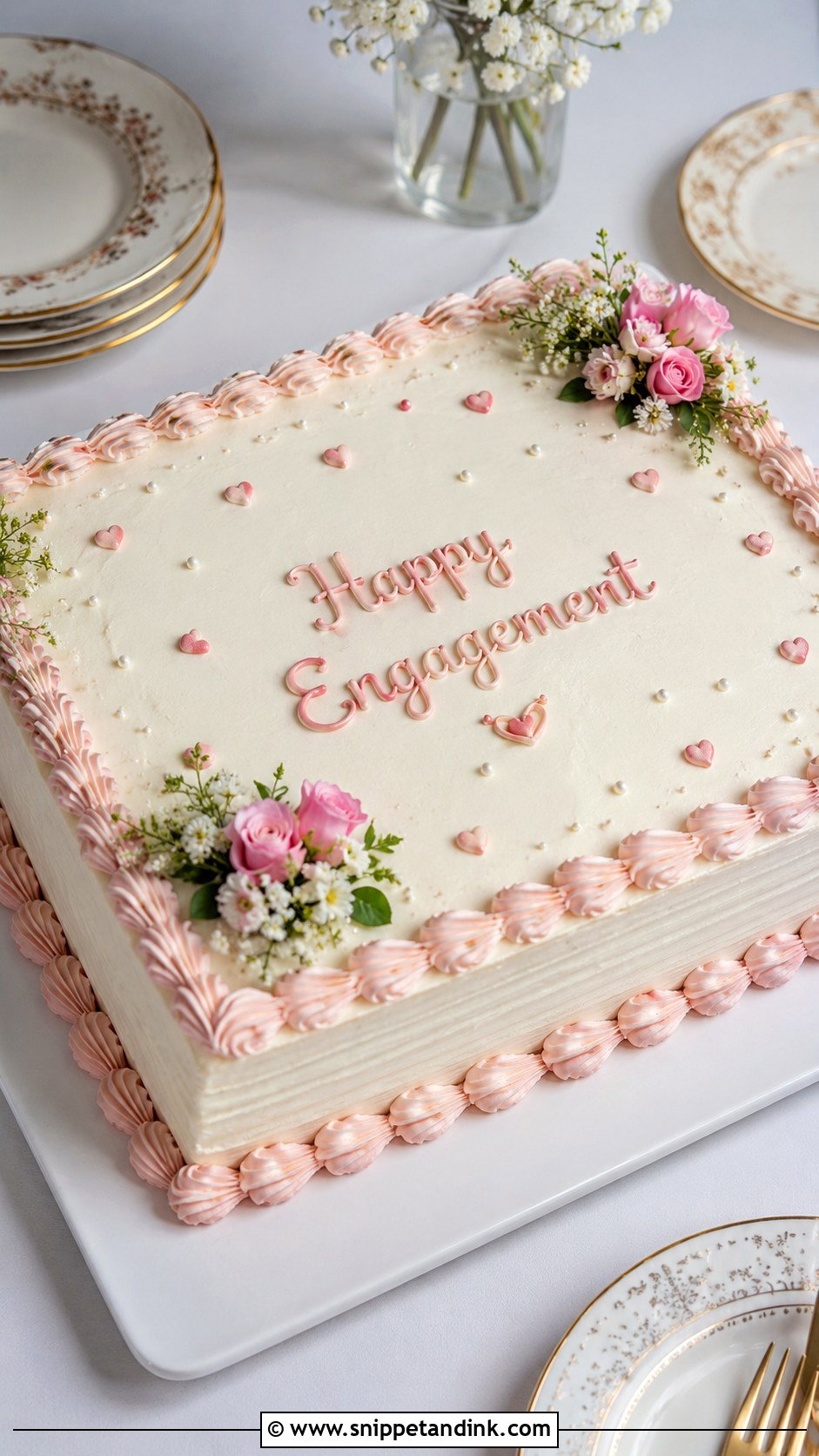 Sheet Engagement Cake - Snippet and Ink - 20 Engagement Cake Images