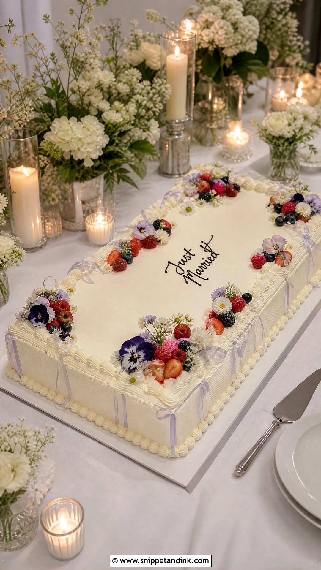 Sheet Wedding Cake - Snippet and Ink - 30 Pretty Cake Ideas for Wedding