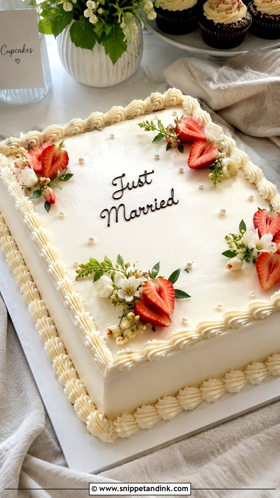 Sheet Wedding Cake - Snippet and Ink - 20 Easy Wedding Cake Designs