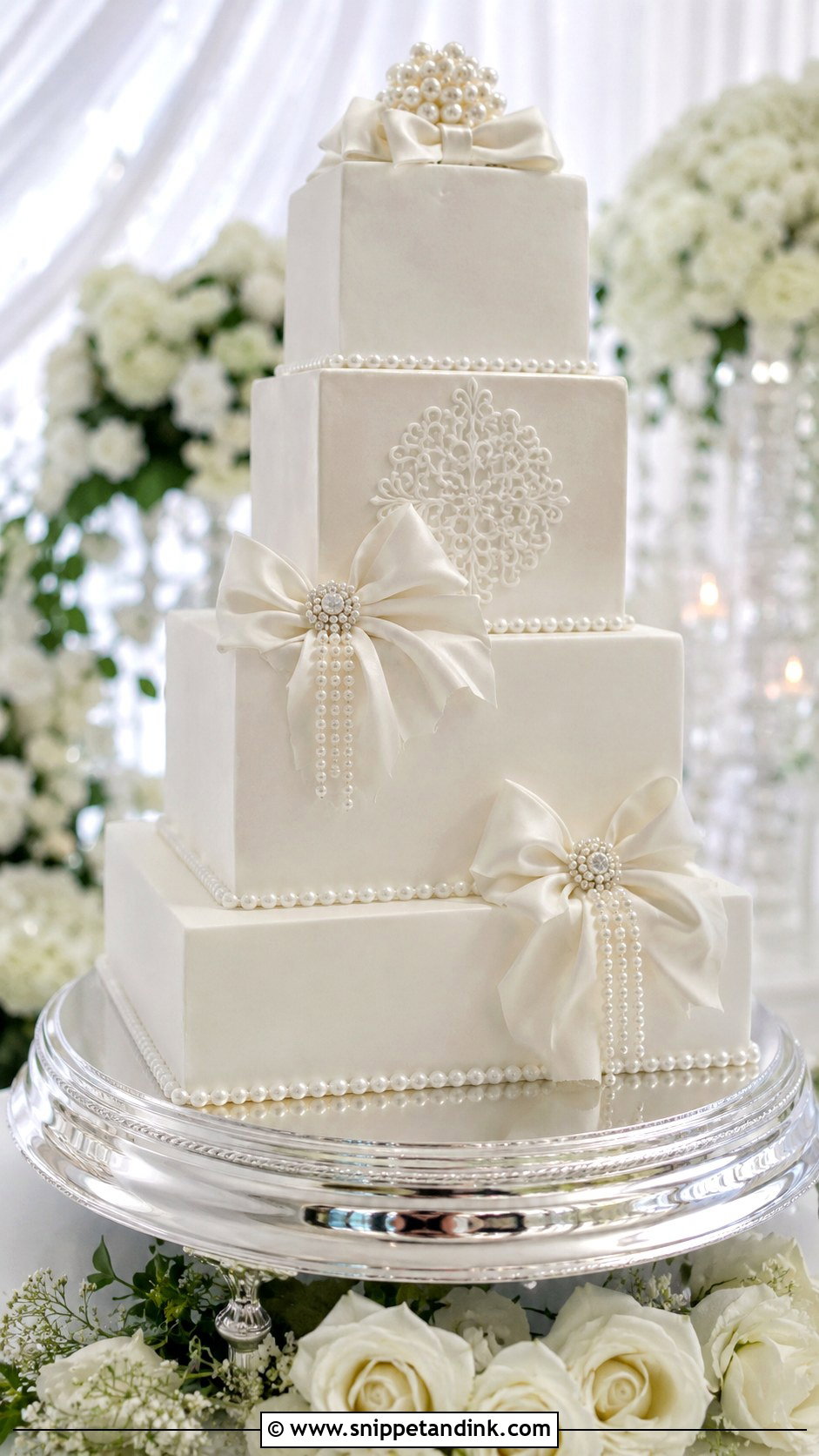 Shimmer Buttercream Wedding Cake - Snippet and Ink - 20 Shimmer Wedding Cake Ideas