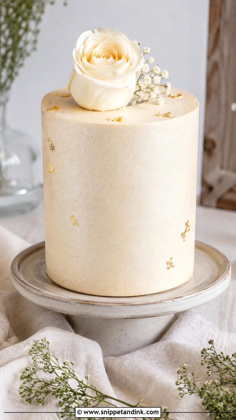 Shimmer Mini Wedding Cake - Snippet and Ink - 20 Shimmer Wedding Cake Ideas