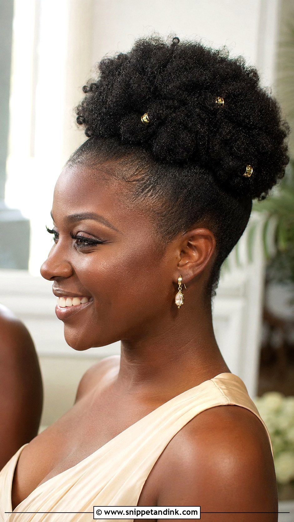 Short Afro Puff For Bridesmaid - Snippet and Ink - 20 Short Hair for Wedding Bridesmaid Ideas
