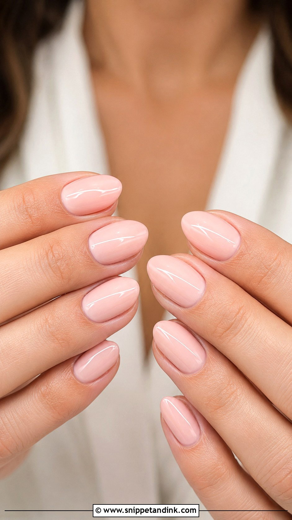 Short Almond Blush Wedding Nails - Snippet and Ink - 20 Short Almond Wedding Nails