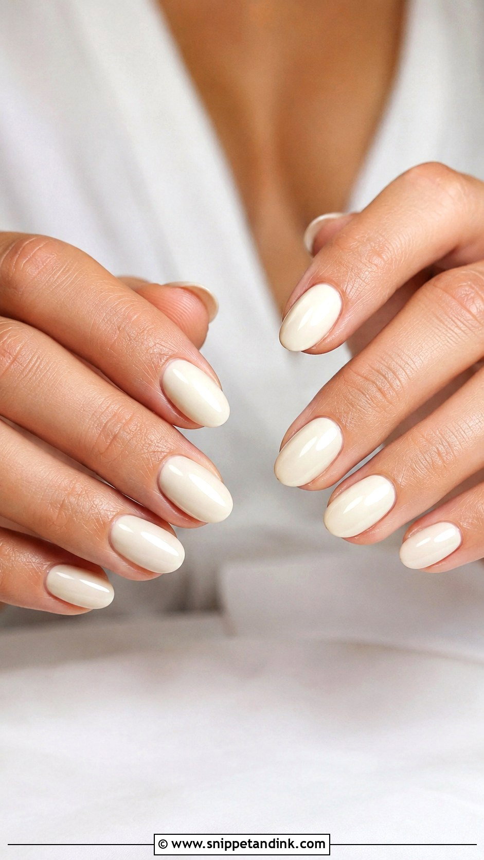 Short Almond Ivory Wedding Nails - Snippet and Ink - 20 Short Almond Wedding Nails