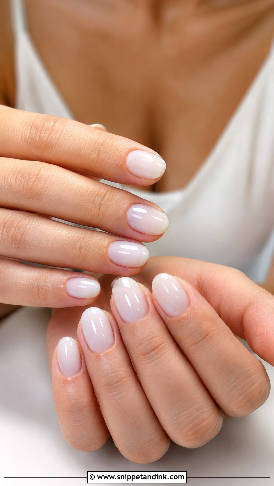 Short Almond Milky White Wedding Nails - Snippet and Ink - 20 Short Almond Wedding Nails
