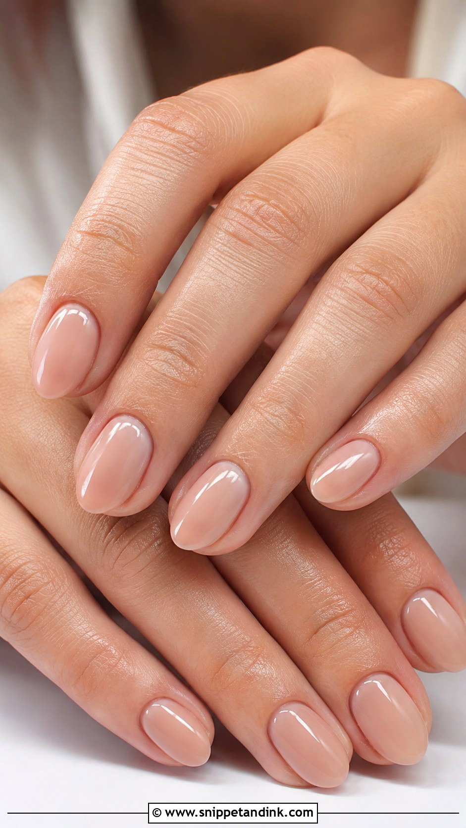 Short Almond Nude Wedding Nails - Snippet and Ink - 20 Short Almond Wedding Nails