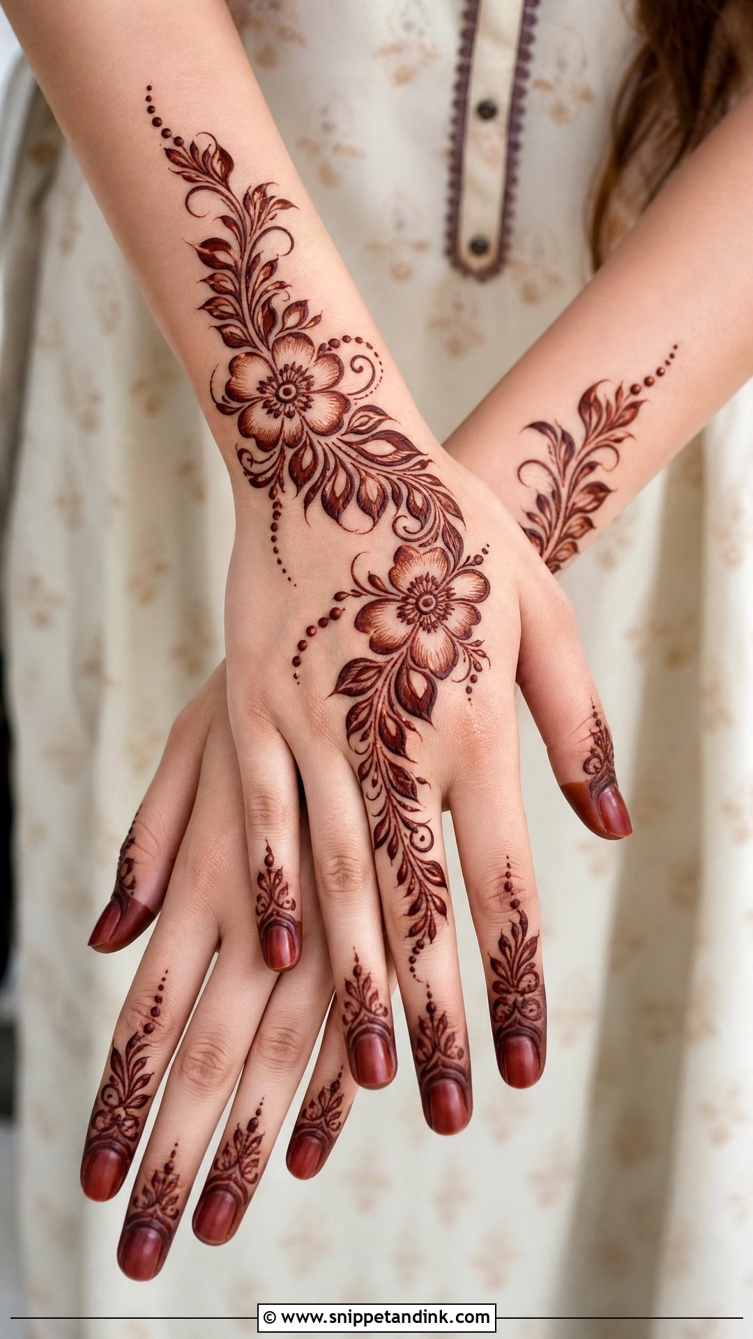 Short Arabic Mehndi Design - Snippet and Ink - 30 Short Mehndi Designs