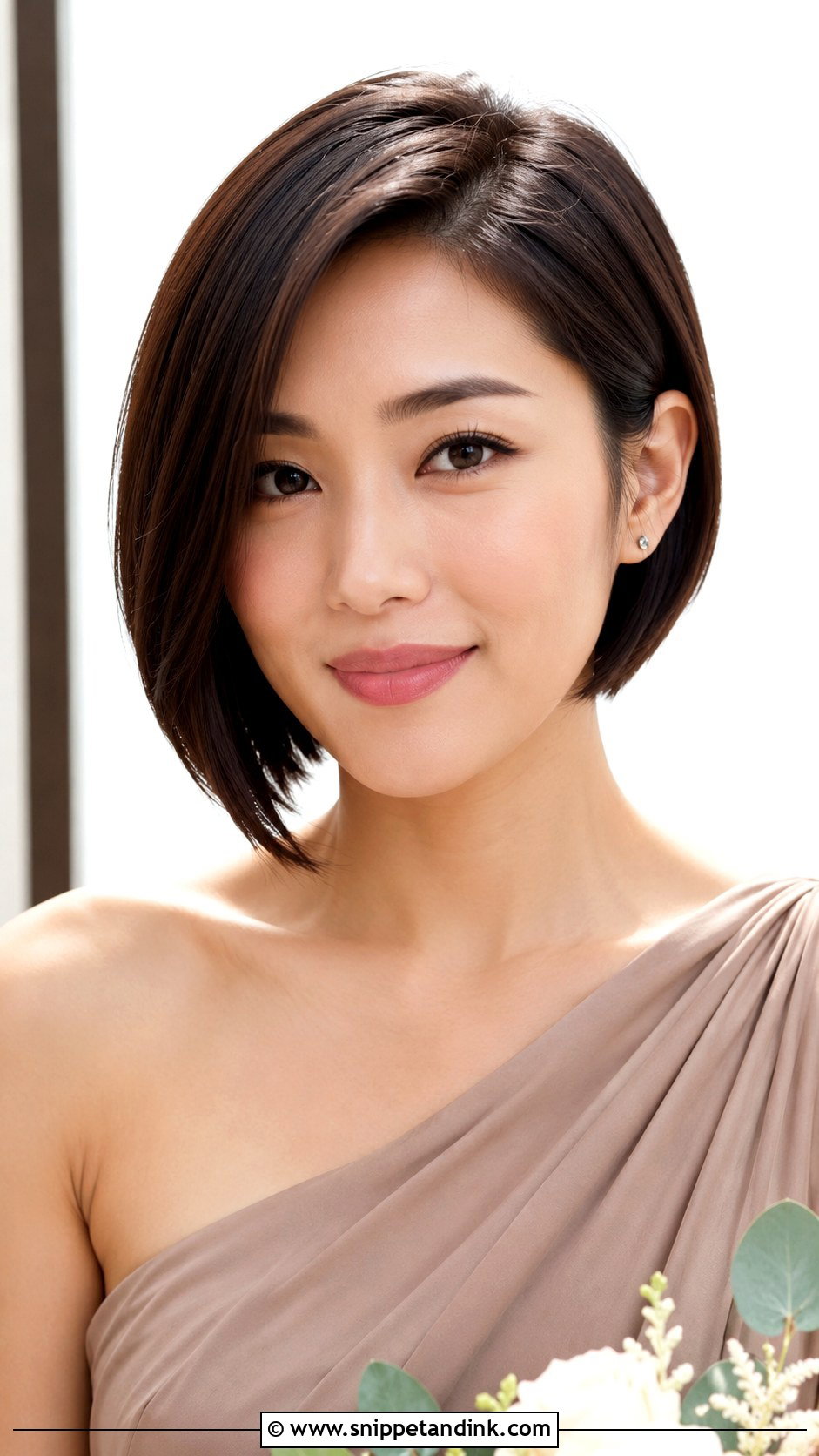 Short Asymmetrical Bob Bridesmaid Hairstyle - Snippet and Ink - 20 Short Hairstyles for Wedding Bridesmaid