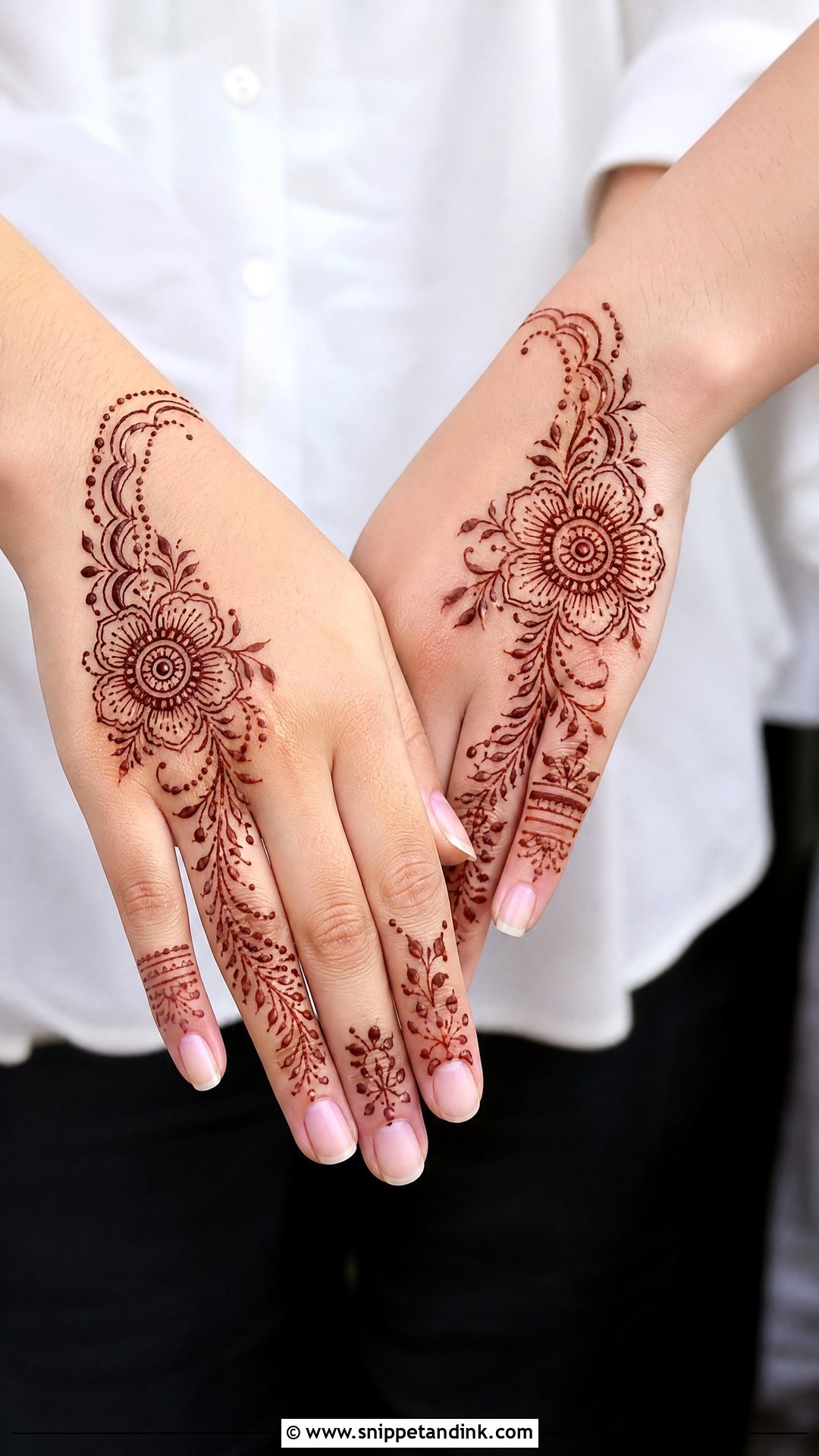 Short Back Hand Mehndi Design - Snippet and Ink - 35 Short Mehndi Design Ideas