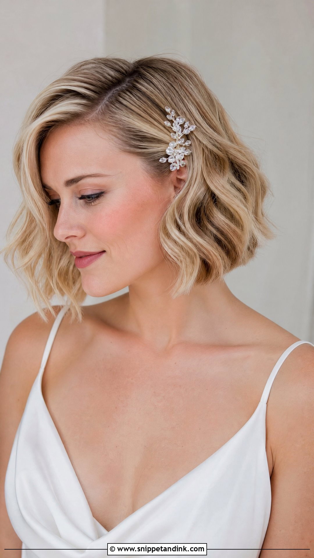 Short Beach Wave Bridal Hair - Snippet and Ink - 15 Beach Wave Bridal Hair Ideas